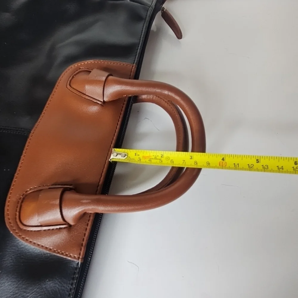 Black and Brown Leather Tote Bag